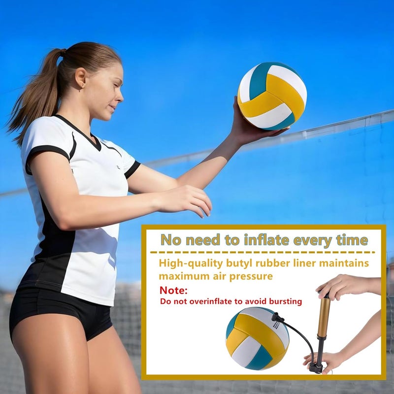 HYPGARD 6 Pack Volleyballs Official Size 5, Waterproof Soft Bulk Recreational Volley Balls with Pump and Net Bag for Indoor Outdoor Beach Sand Water Pool Game Training Match for Teenager Beginner - Image 3